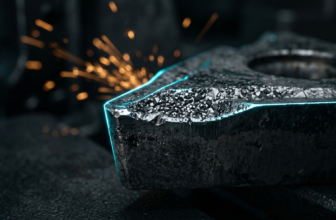 Cinematic macro view of a carbide substrate structure with metallic glints.