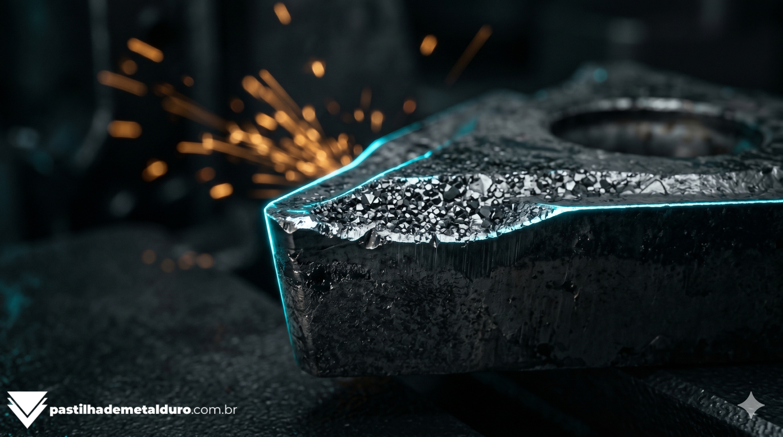 Cinematic macro view of a carbide substrate structure with metallic glints.