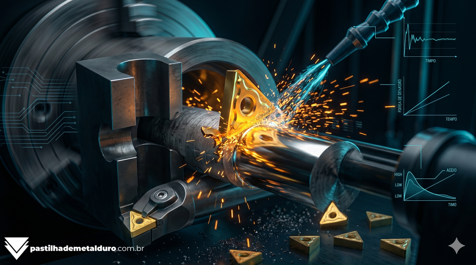 Pastilhas de CBN e Cerâmica: O Guia Definitivo para Torneamento Duro (Hard Turning)